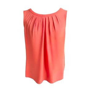NWOT Boden Coral Pleated Sleeveless Blouse with Bow